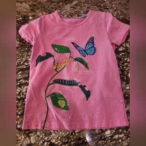 Mini Boden Pink Butterfly & Caterpillar Graphic Tee